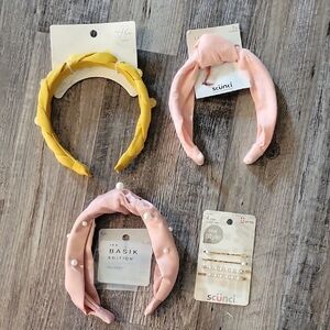 Scunci Pink and Yellow Kids Headband Set